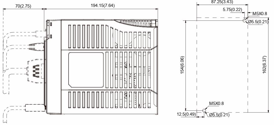 kích thước lắp ASD-B3-3043-E