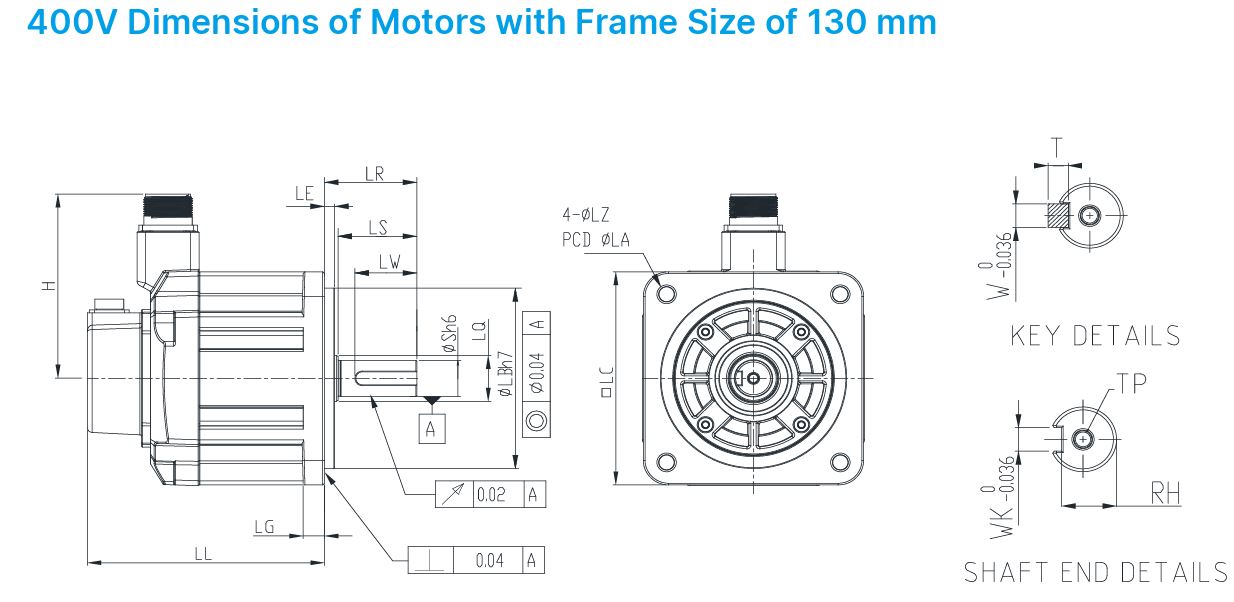 Kích thước động cơ ECM-B3M-KA1310RS1