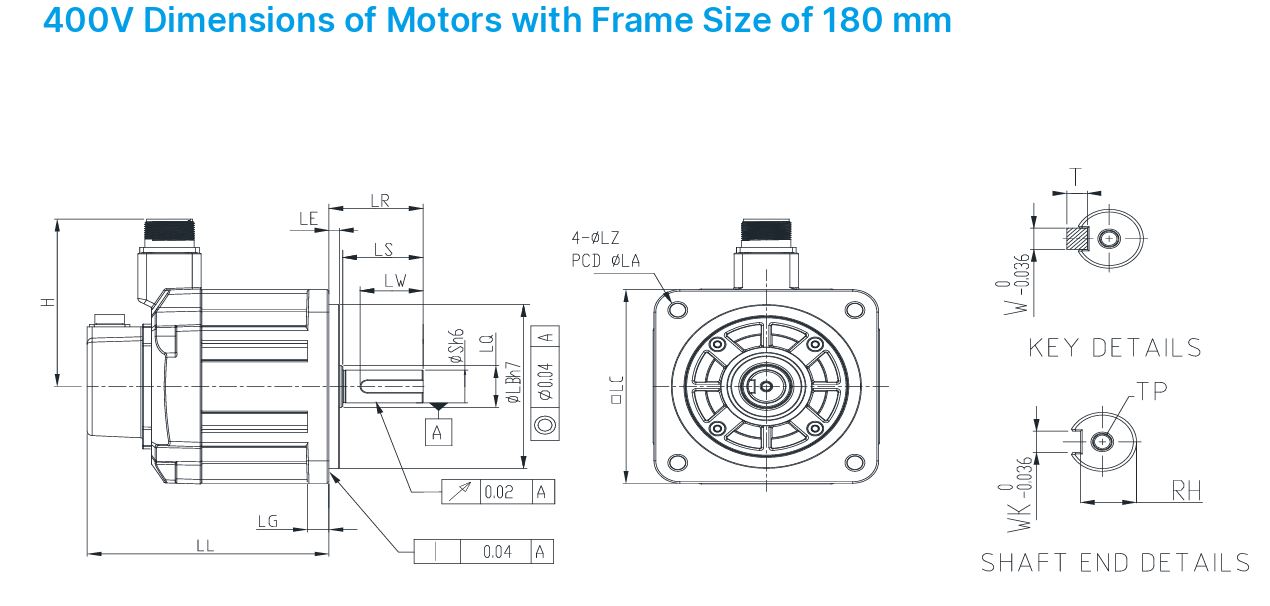 kích thước động cơ servo ECM-B3M-L21830RS1